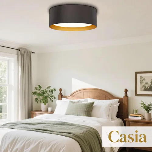 Miniatura 5 de Casia Luces de techo empotradas para dormitorio, montaje empotrado cerca del techo en acabado de metal de bronce aceitado con vidrio esmerilado
