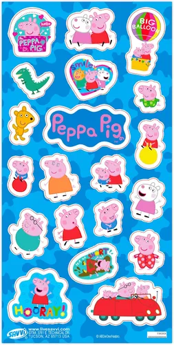Miniatura 2 de Peppa Pig Recuerdos de fiesta para niños y niñas, paquete de 12 hojas de calcomanías para fiestas de cumpleaños de niños, bolsas de regalos