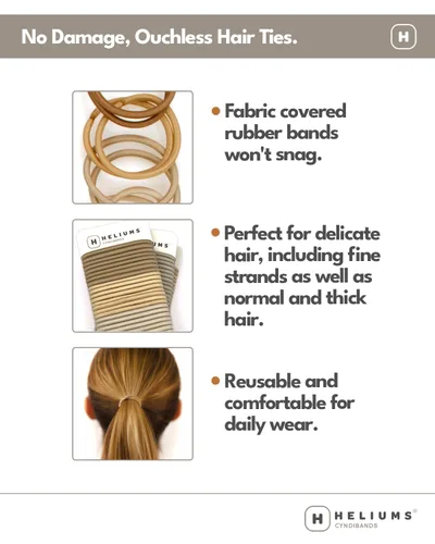 Miniatura 3 de Cyndibands Cintas para el cabello gris – Soportes elásticos de cola de caballo de 0.157 pulgadas – Combina con tus bandas de color de cabello – 24