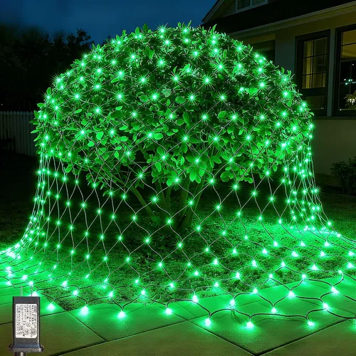 Miniatura 20 de LitHome Luces de red de Navidad de 14.8 x 5 pies, 300 luces LED de red blanca cálida, 8 modos de conexión, malla gigante impermeable de Navidad