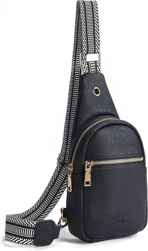Miniatura 57 de Telena Riñonera pequeña para mujer, de cuero, cangureras, bolsa de pecho para mujer
