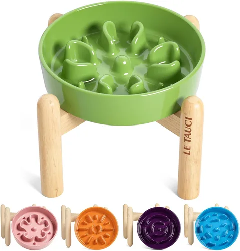 Miniatura 22 de LE TAUCI Cuencos para perros de cerámica de alimentación lenta, cuenco de alimentación lenta de 1.5 tazas para razas pequeñas y medianas, cuenco