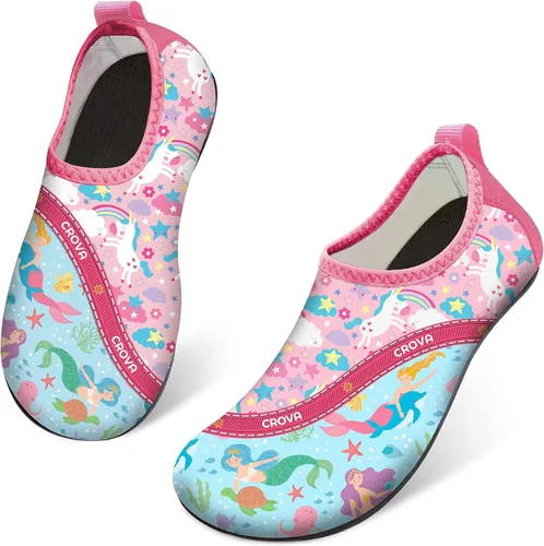 CROVA Zapatos de agua para niños pequeños, calcetines acuáticos de secado rápido, antideslizantes, zapatos deportivos para niños y niñas pequeños