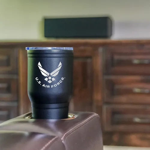 Miniatura 3 de Military Gift Shop Taza de viaje de café de la Fuerza Aérea de 30 onzas, vaso de café aislado al vacío de doble pared, taza de café de acero