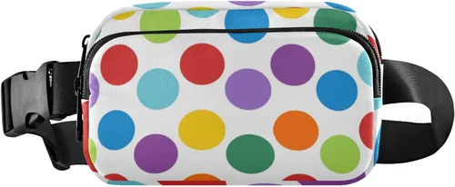 Riñoneras de lunares blancos y negros para mujeres y hombres, con correa ajustable, cangureras de moda, bolsa cruzada para entrenamiento, correr, #04