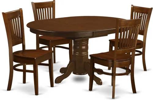 Miniatura 9 de East West Furniture KEVA7-ESP-W - Juego de comedor de 7 piezas compuesto por una mesa de comedor ovalada con hojas de mariposa y 6 sillas de asiento