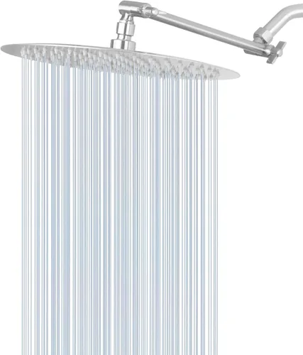 Miniatura 9 de NearMoon Cabezal de ducha de lluvia con brazo ajustable de 11 pulgadas, ducha de lluvia de acero inoxidable de alta presión, diseño ultrafino
