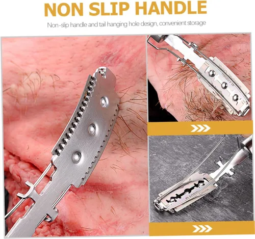 Miniatura 9 de HOMSFOU 2 unids herramienta de afeitar de cocina herramienta de mano de acero inoxidable raspador herramientas rebanador de pan cocina carne cerdo