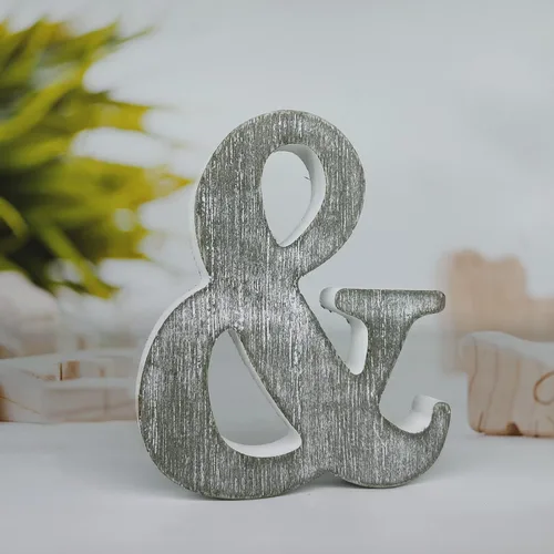 Miniatura 30 de Letras de madera rústica sin terminar de 4 pulgadas para decoración de pared, letras decorativas de pie en rodajas, decoración de tablero