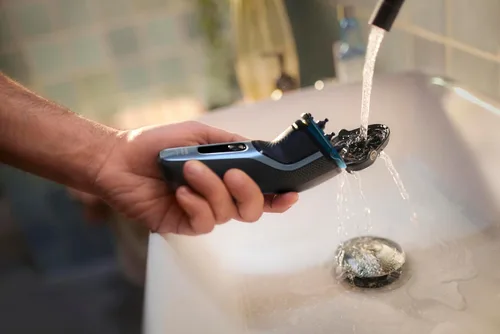 Miniatura 9 de Philips Norelco Shaver 3600 Series, afeitadora eléctrica en seco y húmedo, P-Cap, estuche de viaje, azul tormenta, modelo S3243/91