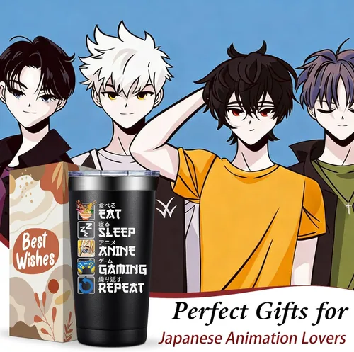 Miniatura 2 de Regalos de anime para hombres, mujeres, kawaii, regalos de cumpleaños para fanáticos de la animación japonesa, amantes - Vaso de 20 onzas
