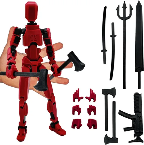 Miniatura 10 de Figura de Acción Dummy20 Impresa en 3D de Tamaño Corporal Ampliado de 8.1 pulgadas, Juguete Mecánico Móvil de Cuerpo Completo, Múltiples Accesorios