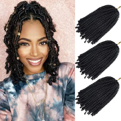Miniatura 25 de Beyond Beauty Cabello de Ganchillo Spring Twist 90 hebras 8 pulgadas Spring Twists Esponjosas Trenzado, Trenzas de Ganchillo Spring Twist Bomb Twist