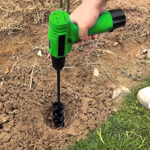 Miniatura 6 de Broca de taladro para plantar 1.6 x 9 pulgadas + 1.6 x 16.5 pulgadas + 2.8 x 16.5 pulgadas + 3 x 12 pulgadas, taladro en espiral de jardín de alta