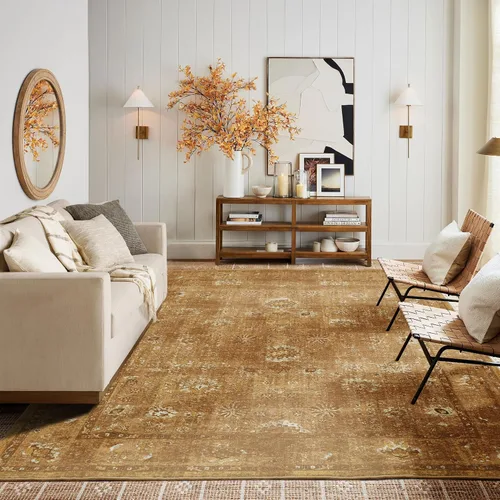 Miniatura 9 de LIMON HOME Alfombra de Área Lavable 6x9, Alfombras Grandes y Suaves para Sala de Estar Alfombra Floral Vintage Beige de 6 por 9 Alfombras de Área