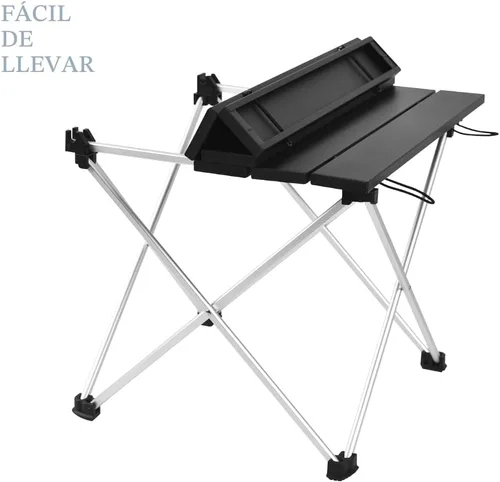 Miniatura 6 de Mesa de camping portátil Grope con superficie de mesa de aluminio, mesa de playa plegable fácil de transportar, perfecta para exteriores, picnic