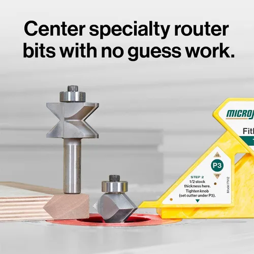 Miniatura 3 de MICROJIG FitFinder Buscador de Punto Central de Madera de 1/2 Pulgada para Hoja de Sierra de Mesa, Carpintería, Router, Sierra de Cinta, Tornos