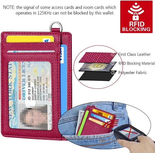 Miniatura 5 de FurArt - Cartera minimalista delgada con bolsillo frontal, bloqueo de identificación de radiofrecuencia (RFID), tarjetero, para hombres y mujeres