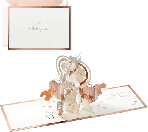 Miniatura 8 de Hallmark Signature Paper Wonder - Tarjeta de amor desplegable Love You Hearts