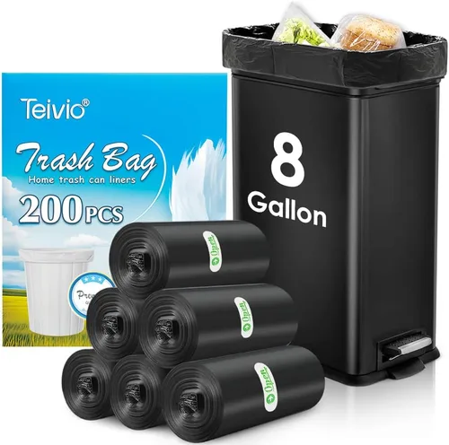 Miniatura 14 de Bolsas de basura fuertes de 1.2 galones, 220 unidades, bolsas de basura para baño, bolsas de plástico pequeñas para la oficina en casa, cocina, se