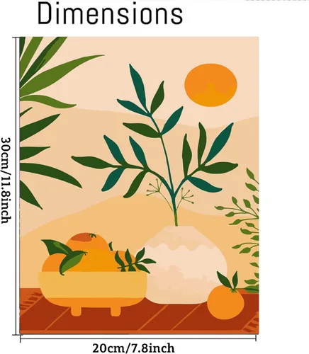 Miniatura 5 de cupmod Paquete de 6 kits de pintura por números para adultos principiantes, Número Boho Acrílico Fácil, DIY Números de Acuarela en Lienzo Sin Marco