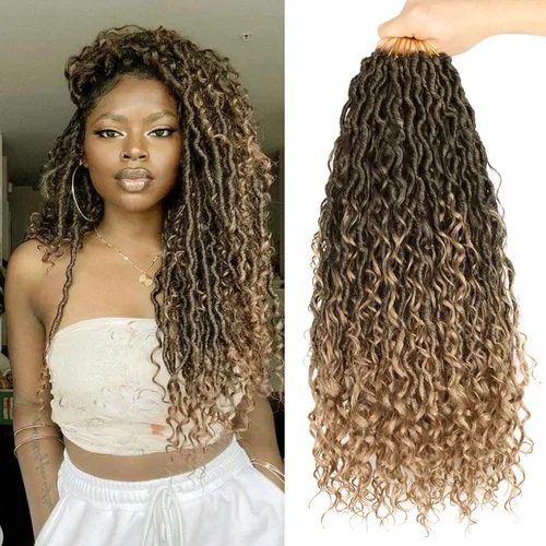 Miniatura 22 de LMZIM Cabello de ganchillo Goddess Locs de 14 pulgadas, 8 paquetes de Faux Locs trenzas de ganchillo para mujeres negras, cabello de ganchillo #2