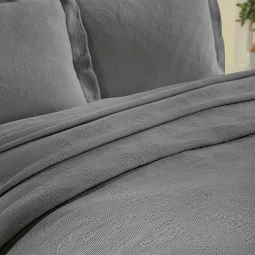 Miniatura 8 de Superior colcha de una plaza de jacquard y matelasse 100 % algodón de alta calidad, turquesa, individual, gris, gemelo
