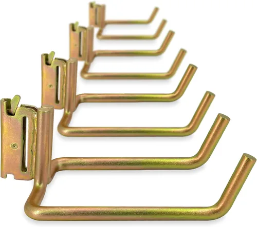 Miniatura 17 de E-Track - Paquete de 2 ganchos para pala resistentes para almacenar herramientas de mango largo, herramienta de acero grande, gancho doble en J, 6.0