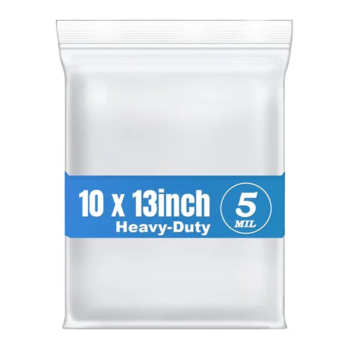 20 piezas de bolsas de almacenamiento con cierre hermético transparente de 10"x13", de 2 galones, bolsas de polietileno con cierre de 4 mil de
