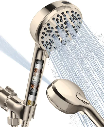 Miniatura 11 de Cabezal de ducha de alta presión ORB con mano - Cabezal de ducha de lluvia multifuncional de alto flujo con manguera extra de 60" de largo y soporte