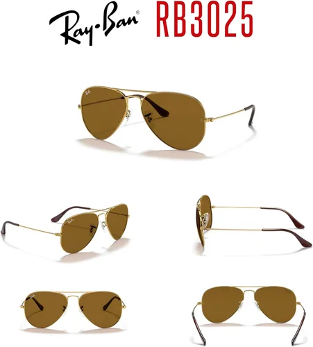 Miniatura 78 de Ray-Ban RB3025 - Lentes de sol de aviador de metal para hombre y mujer + paquete con kit de cuidado de gafas iWear de diseñador