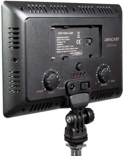 Miniatura 2 de Dracast X Series LED 240 Luz de video LED bicolor para cámara 3200K - 5600K CCT bicolor ajustable 0%-100% regulable para cámaras DSLR - Sony