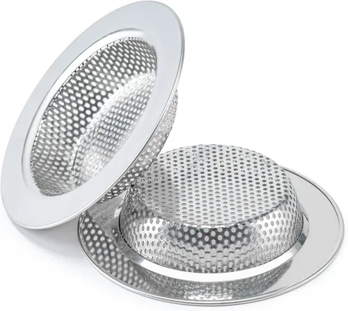 Honmein 2 Piezas Colador de Fregadero para la Mayoría de Cestas de Drenaje de Fregadero de Cocina, Diseño Seguro de Doble Capa Mejorado Colador de