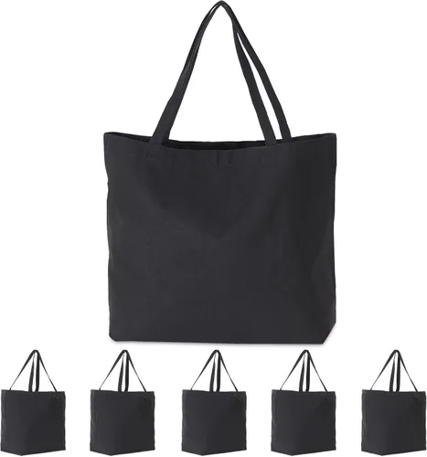 Miniatura 17 de Bolsas de lona de Koolmox, Bolsas de lona de algodón en blanco de gran resistencia con fondo plano, 6 piezas, Beige