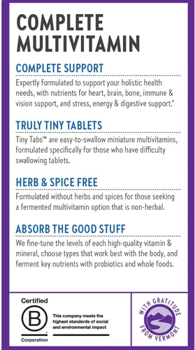 Miniatura 8 de New Chapter Tiny Tabs Multivitamínico con más de 20 nutrientes para el sistema inmunológico, energía celular y apoyo al estrés, incluyendo vitamina