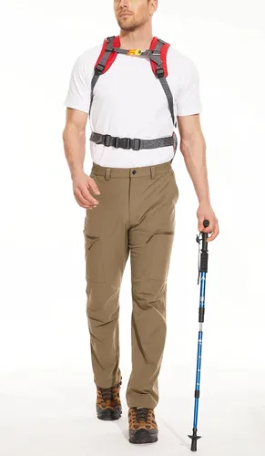 Miniatura 4 de MAGCOMSEN Pantalones de senderismo para hombre, 6 bolsillos, resistentes al agua, tela Ripstop, pantalones de trabajo ligeros de secado rápido