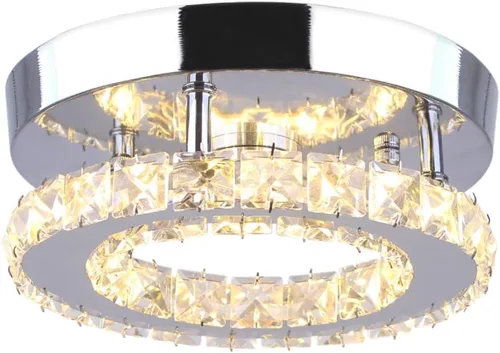 Miniatura 11 de Candelabro Moderno de Cristal de Montaje Empotrado de Dos Capas Candelabros de Cristal Accesorio de Lámpara de Techo LED Mini Candelabros