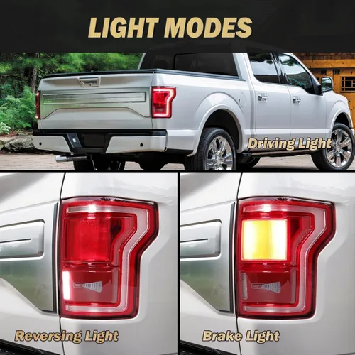 Miniatura 6 de Montaje de luz trasera LED Compatible con Ford F150 Raptor Lariat Limited Platinum King Ranch 2015 2016 2017 Lado del pasajero derecho Luz trasera
