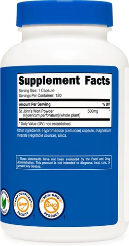 Miniatura 5 de Nutricost - Cápsulas de hierba de San Juan (500 mg) 120 cápsulas - Vegetarianas, sin gluten y sin OMG