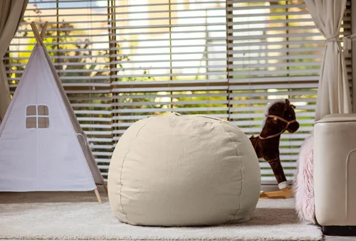 Miniatura 8 de WEKAPO Puf de almacenamiento de animales de peluche para niños, puf con cremallera rellenable para organizar juguetes de peluche, lona de algodón