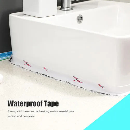 Miniatura 2 de Cinta autoadhesiva para calafatear, tira de sellador de acrílico de PVC para baño, cocina, 1.496 in x 12.5 ft, color blanco