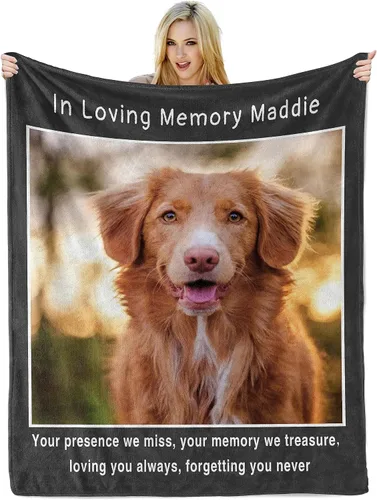 Miniatura 15 de Regalos conmemorativos para mascotas para gatos, manta personalizada para mascotas con imagen, manta de fotos personalizada en memoria de gato