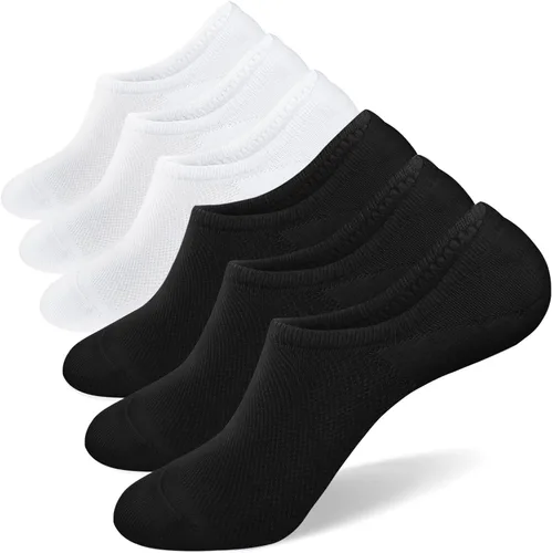 Miniatura 11 de SIXDAYSOX Calcetines invisibles para hombre, paquete de 6/8 unidades, de algodón, finos, corte bajo, antideslizantes para zapatos planos, tenis