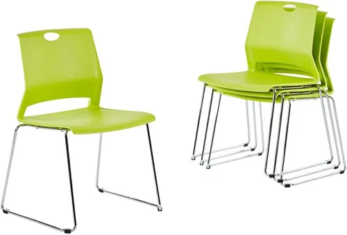 Sidanli Sillas apilables para negocios, sillas de comedor modernas para el hogar, color verde (juego de 4)