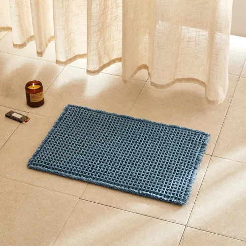 Miniatura 164 de TYUU Tapete de baño estilo gofre, tapete de baño bohemio, antideslizante, lavable, súper absorbente, de secado rápido, bonito tapete de baño