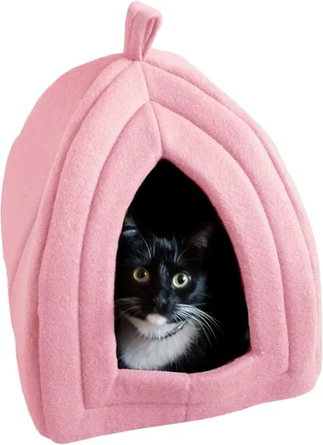 Cat House - Indoor Cat Bed with Removable Foam Cushion - Pet Tent for Kittens, Rabbits, Guinea Pigs, and Other Small Animals by PETMAKER Rosa