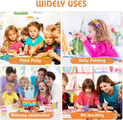 Miniatura 5 de Ipetboom Juego de 12 caballetes de madera con mini lienzo para pintura al óleo para niños y niñas, suministros de arte, soportes de pintura multiusos