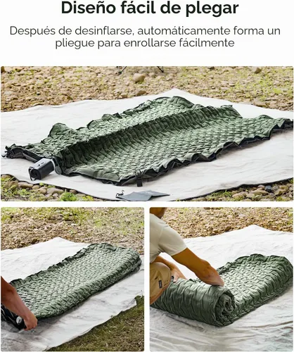Miniatura 8 de Acacia 4" Thick Self Inflating Sleeping Pad with Foam, Innovative Y-Shaped Telescopic Structure, Ultraportable Camping Air Mattress with Pump Sack