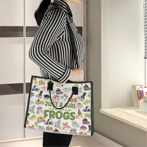 Miniatura 6 de LEVLO Bolsa de maquillaje cosmética de rana divertida, regalo para amantes de los animales, solo una chica que ama a las ranas, bolsa de maquillaje