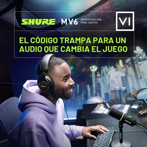 Miniatura 5 de Shure MV6 Micrófono para Juegos – Micrófono USB Dinámico para Juegos y Transmisiones de PC con Silencio táctil, Cancelación de Ruido, Soporte